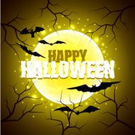 Happy Halloween sign on moon background