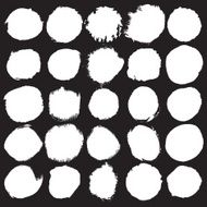 Set of black round ink stains Vector eps10