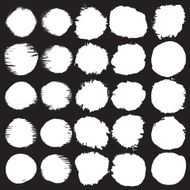 Set of black round ink stains Vector eps10 N2