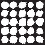 Set of black round ink stains Vector eps10 N3