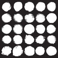 Set of black round ink stains Vector eps10 N4
