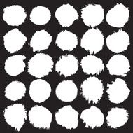 Set of black round ink stains Vector eps10 N5