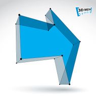 3d mesh trendy colorful forward arrow isolated on white backdrop N2