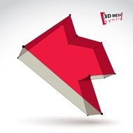 3d mesh trendy colorful backward arrow isolated on white