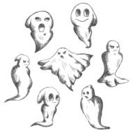 Eerie and danger Halloween ghosts N2