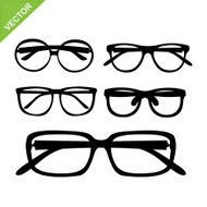 glasses silhouettes vector N2