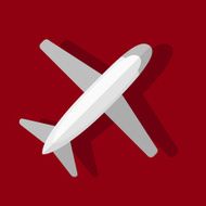 Airplane Vector illustration in flat style Top view