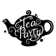 Tea calligraphy silhoette