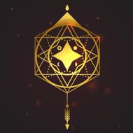 Temporary flash golden tattoo design vector illustration