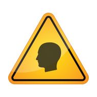 Danger signal icon with a male head