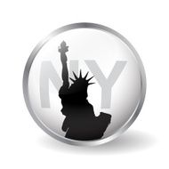 Statue of Liberty New York landmark button vector