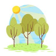 Cute vector illustration with summer or spring trees