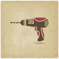 drill screwdriver symbol old background