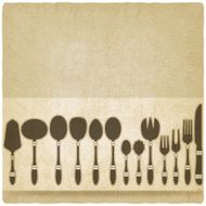 cutlery tableware set old background