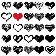 Heart Icons Hand drawn vector heart set