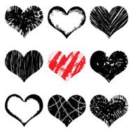 Vector hearts set Hand drawn N10