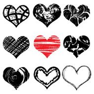 Vector hearts set Hand drawn N11