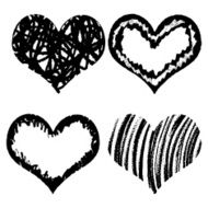 Hand-drawn sketch hearts for Valentines Day design N4