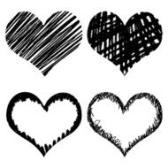 Hand-drawn sketch hearts for Valentines Day design N5