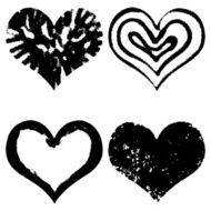 Hand-drawn sketch hearts for Valentines Day design N7