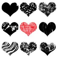 Vector hearts set Hand drawn N12