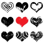 Vector hearts set Hand drawn N13