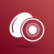Kiwi fruits closeup icon isolated art logo design N2