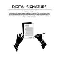 Business Man Document Signature Black Hands Silhouette Signing Up Contract