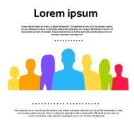 People Group Colorful Silhouettes Icons Vector N2