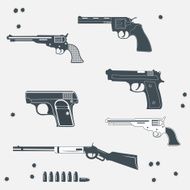 Guns collection set of Bullet