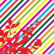 Flowers on striped background