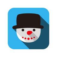 Christmas snowman flat icon