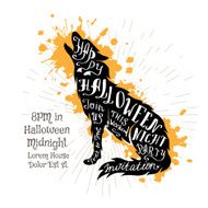 Halloween retro hand lettering poster N2