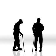 Vector silhouette of old people N60