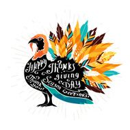 Authentic calligraphic poster with silhouette of turkey