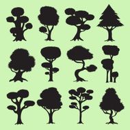 Tree silhouettes set