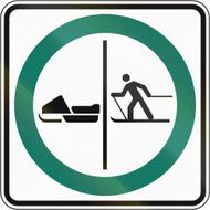 Skier And Snowmobile Lane in Canada