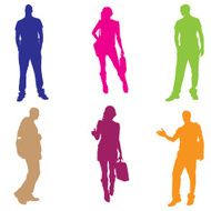 Vector silhouette of business people N31