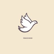 Dove of Peace vector icons set