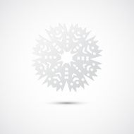 Flat snowflake silhouettes on the white background Handmade