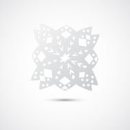Flat snowflake silhouettes on the white background Handmade N4