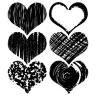 Hand-drawn sketch hearts for Valentines Day design N18