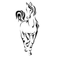 Vector silhouette of a horse N2