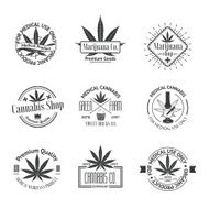 Set of medical marijuana logos Cannabis badges labels and logos