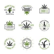 Set of medical marijuana logos Cannabis badges labels and logos N3
