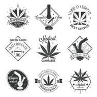 Set of medical marijuana logos Cannabis badges labels and logos N4