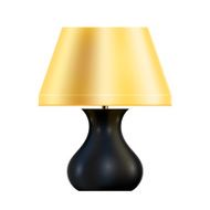 Table lamp with a yellow shade Vector illustration