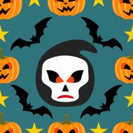 Seamless halloween background with Scytheman N2