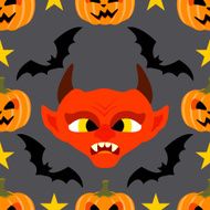 Seamless halloween background with Devil