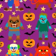 Vector halloween background seamless
